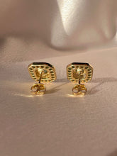 Load image into Gallery viewer, Emerald Diamond Deco Target Earrings