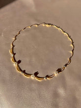 Load image into Gallery viewer, Vintage 14k Diamond Pearl Floral Heart Crescent Necklace