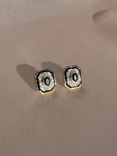 Load image into Gallery viewer, Midnight Sapphire Diamond Deco Target Earrings