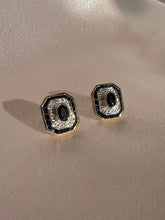 Load image into Gallery viewer, Midnight Sapphire Diamond Deco Target Earrings