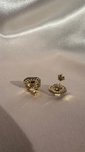 Load image into Gallery viewer, Midnight Sapphire Diamond Deco Target Earrings