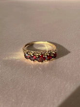 Load image into Gallery viewer, Vintage 9k Garnet Half Eternity Ring 1987