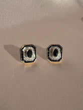 Load image into Gallery viewer, Midnight Sapphire Diamond Deco Target Earrings
