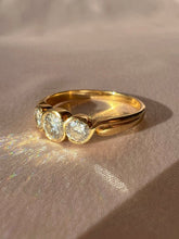 Load image into Gallery viewer, Vintage 18k Diamond Bezel Trilogy Ring
