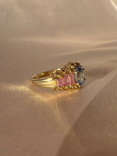 Load image into Gallery viewer, Vintage 9k Pastel Gemstone Cocktail Ring 1980