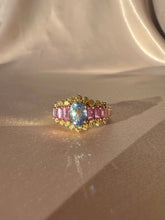Load image into Gallery viewer, Vintage 9k Pastel Gemstone Cocktail Ring 1980