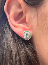 Load image into Gallery viewer, Emerald Diamond Deco Target Earrings
