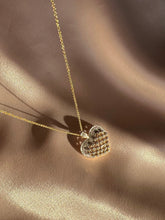 Load image into Gallery viewer, Vintage 14k Diamond Heart Lattice Pendant