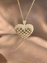 Load image into Gallery viewer, Vintage 14k Diamond Heart Lattice Pendant