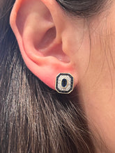 Load image into Gallery viewer, Midnight Sapphire Diamond Deco Target Earrings