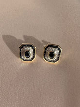 Load image into Gallery viewer, Midnight Sapphire Diamond Deco Target Earrings

