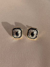 Load image into Gallery viewer, Midnight Sapphire Diamond Deco Target Earrings