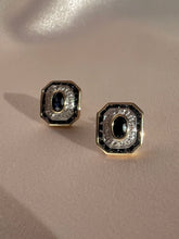 Load image into Gallery viewer, Midnight Sapphire Diamond Deco Target Earrings