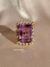 Load image into Gallery viewer, Vintage 14k Amethyst Diamond Halo Cocktail Ring 0.66ctw