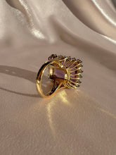 Load image into Gallery viewer, Vintage 14k Amethyst Diamond Halo Cocktail Ring 0.66ctw