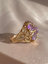 Load image into Gallery viewer, Vintage 14k Amethyst Floral Filigree Dress Ring