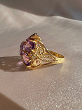 Load image into Gallery viewer, Vintage 14k Amethyst Floral Filigree Dress Ring