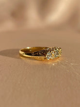 Load image into Gallery viewer, Vintage 9k Aquamarine Diamond Boat Ring