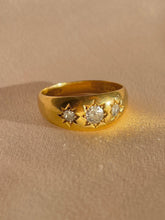 Load image into Gallery viewer, Antique 18k Diamond Trilogy Starburst Ring 1911