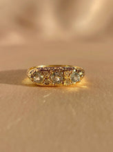 Load image into Gallery viewer, Vintage 9k Aquamarine Diamond Boat Ring