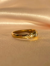 Load image into Gallery viewer, Vintage 9k Diamond Starburst Trilogy Filigree Ring