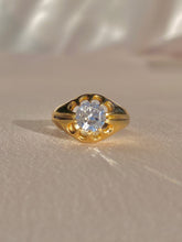 Load image into Gallery viewer, Vintage 9k Paste Diamond Belcher Ring 1968