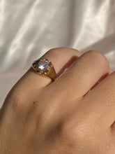 Load image into Gallery viewer, Vintage 9k Paste Diamond Belcher Ring 1968