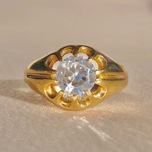 Load image into Gallery viewer, Vintage 9k Paste Diamond Belcher Ring 1968