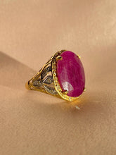 Load image into Gallery viewer, Vintage 18k Ruby Diamond Cocktail Ring 8.00 CTW
