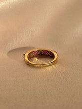 Load image into Gallery viewer, Vintage 9k Ruby Diamond Oval Half Eternity Ring