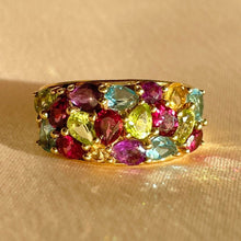 Load image into Gallery viewer, Vintage 9k Ruby Amethyst Citrine Topaz Peridot Pear Ring