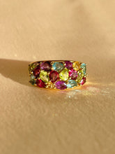 Load image into Gallery viewer, Vintage 9k Ruby Amethyst Citrine Topaz Peridot Pear Ring