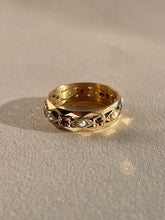 Load image into Gallery viewer, Antique 9k Garnet Pearl Eternity Marquise Square Band Ring