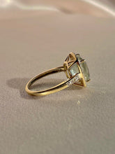 Load image into Gallery viewer, Vintage 10k Aquamarine White Topaz Diamond Ring