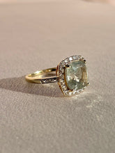 Load image into Gallery viewer, Vintage 10k Aquamarine White Topaz Diamond Ring