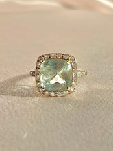Load image into Gallery viewer, Vintage 10k Aquamarine White Topaz Diamond Ring