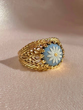 Load image into Gallery viewer, Vintage 14k Floral Cameo Jasper Lattice Ring