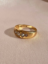 Load image into Gallery viewer, Antique 18k Pearl Marquise Ring 1881