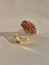 Load image into Gallery viewer, Vintage 18k Rainbow Quartz Bouquet Dress Ring