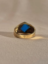Load image into Gallery viewer, Vintage 10k Blue Gemstone Ribbed Ring