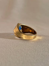 Load image into Gallery viewer, Vintage 10k Blue Gemstone Ribbed Ring