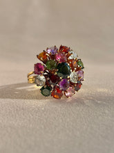 Load image into Gallery viewer, Vintage 18k Rainbow Quartz Bouquet Dress Ring