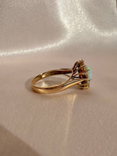 Load image into Gallery viewer, Vintage 14k Opal Diamond Halo Cluster Ring