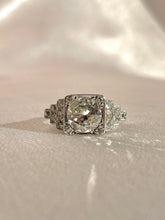 Load image into Gallery viewer, Antique Platinum Diamond Deco Engagement Ring 2.10 ct