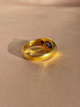 Load image into Gallery viewer, Antique 18k Elongated Sapphire Rose Cut Diamond Ring