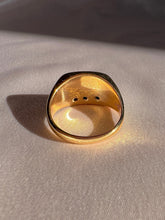 Load image into Gallery viewer, Vintage 10k Emerald Diamond Emblem Signet Ring