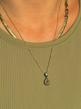 Load image into Gallery viewer, Vintage 14k White Yellow Gold Diamond Tourmaline Drop Necklace