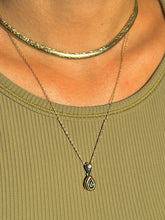 Load image into Gallery viewer, Vintage 14k White Yellow Gold Diamond Tourmaline Drop Necklace