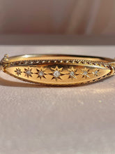 Load image into Gallery viewer, Antique 15k Rose Gold Diamond Starburst Bangle