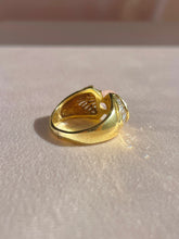 Load image into Gallery viewer, Vintage 18k Rose Quartz Baguette Diamond Ring